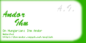 andor ihm business card